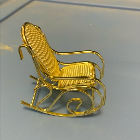 Doll House Furniture: Bed, Coat Rack, Rocking chair, vintage. - Picture 3 of 12